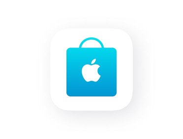 Apple Store App，购物袋图标，蓝色