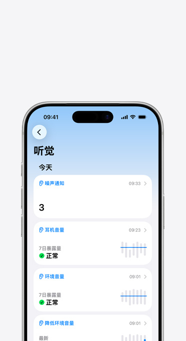 一部 iPhone，屏幕上显示听觉功能