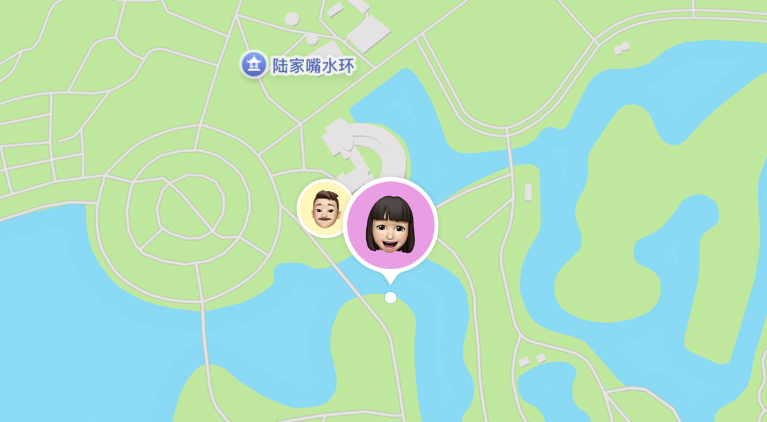 查找 app 显示朋友目前在地图上的位置。