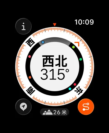 回溯功能，展示各项指标，包括指南针、海拔高度、已标记的航点。